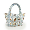 Petal Pups Blue Zipper Tote Bag