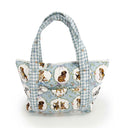 Petal Pups Blue Zipper Tote Bag