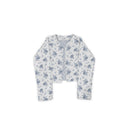Picnic Floral Navy Cropped Quilted Jacket