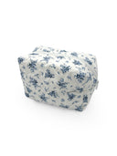 Picnic Floral Navy Quilted Makeup Bag