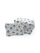 Picnic Floral Navy Quilted Makeup Bag