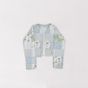 Waverly Patchwork Blue Cropped Quilted Jacket