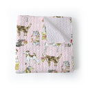 Christmas Pups Pink Quilt