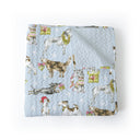 Christmas Pups Blue Quilt