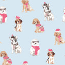Sweater Pups Blue Quilted Travel Case
