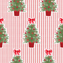 Tinsel Tree Red Quilted Oblong 14" x33" Pillow