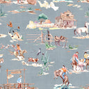 Retro Cowboy Slate Linen Quilt