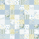 Scarlette Patchwork Blue Cropped Quilted Jacket