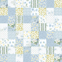 Scarlette Patchwork Blue Zipper Tote Bag