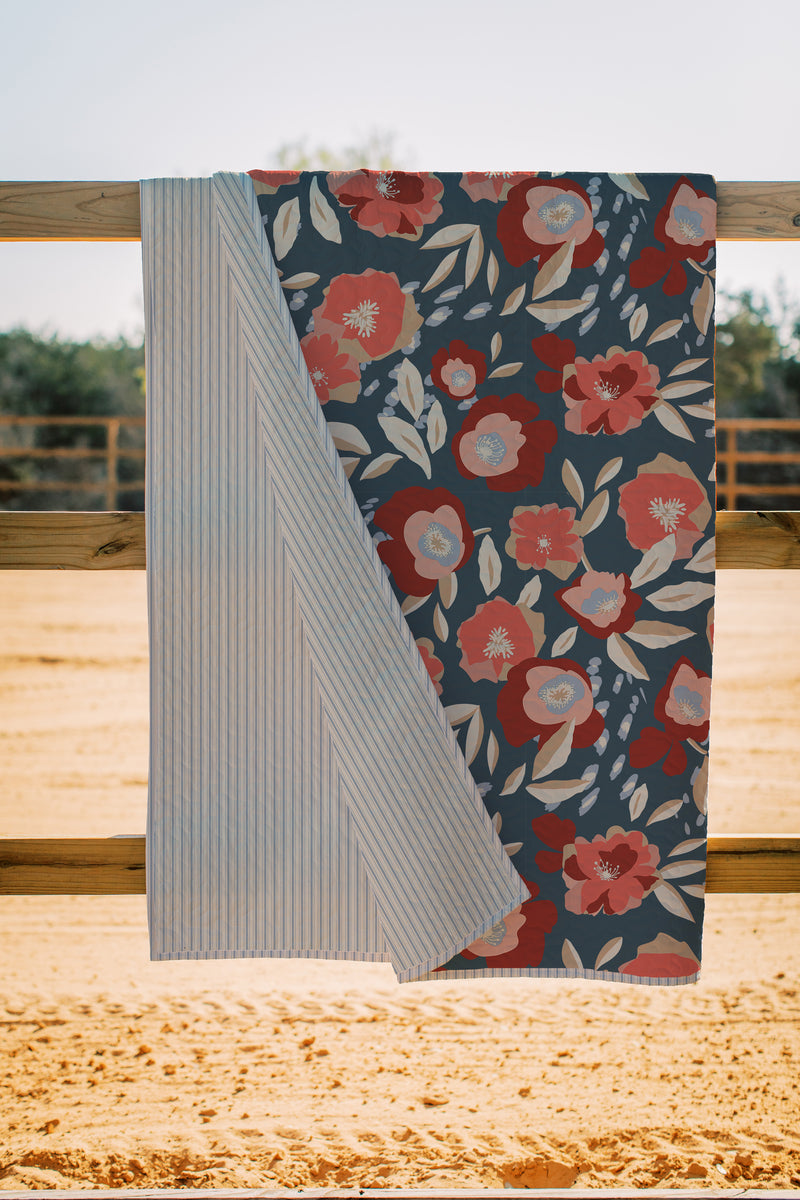 Erin and Ben Co. Garden Whisper Navy Quilt