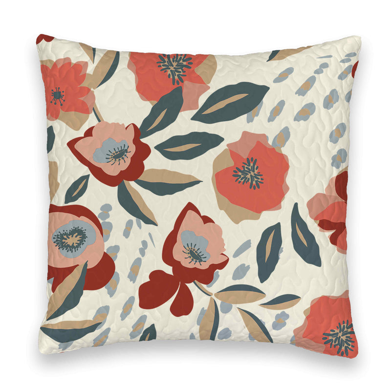 Erin and Ben Co. Garden Whisper Linen Quilted 20" Pillow
