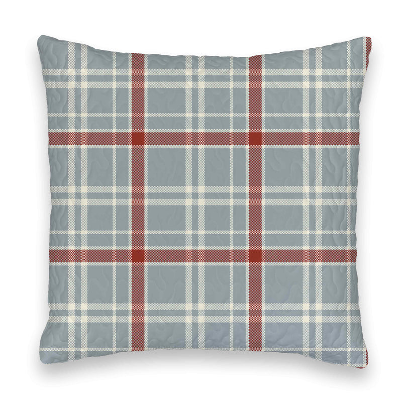 Erin and Ben Co. Willow Plaid Blue Quilted 20" Pillow