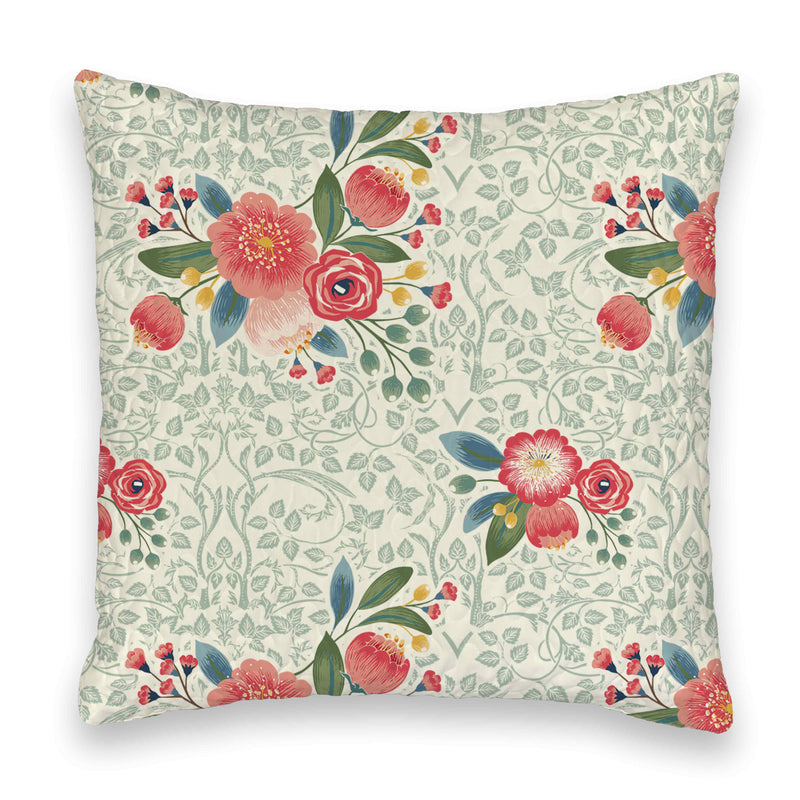 Erin and Ben Co. Zara Floral Linen Quilted 20" Pillow