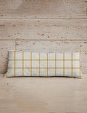 Erin and Ben Co. Farmhouse Check Gold Quilted Oblong 14" x33" Pillow