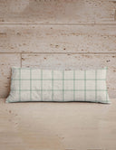 Erin and Ben Co. Farmhouse Check Sage Quilted Oblong 14" x33" Pillow