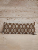 Erin and Ben Co. Sadie Floral Icon Brown Quilted Oblong 14" x33" Pillow