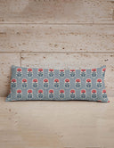 Erin and Ben Co. Sadie Floral Icon Blue Quilted Oblong 14" x33" Pillow