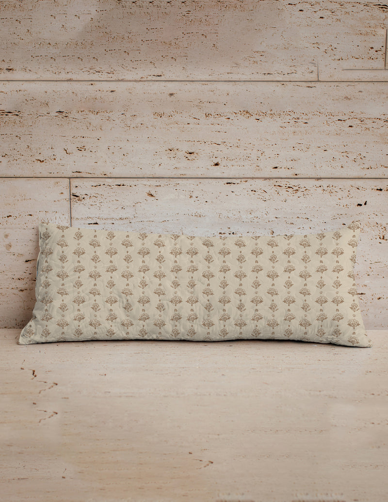 Erin and Ben Co. Chestnut Garden Brown Quilted Oblong 14" x33" Pillow