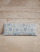 Erin and Ben Co. Paige Floral Blue Quilted Oblong 14" x33" Pillow