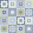 Gwen Patchwork Blue Quilted Makeup Bag