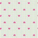 Hearts And Stripes Green Quilted Makeup Bag