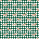 Dachshund Gingham Game Day Green/Gold Quilted Weekender Duffle Bag