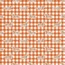 Dachshund Gingham Game Day Orange Shorty Pajama Set