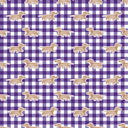 Dachshund Gingham Game Day Purple Quilted Pet Bed