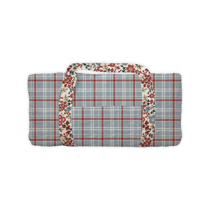 Erin and Ben Co. Willow Plaid Blue Weekender Duffle Bag