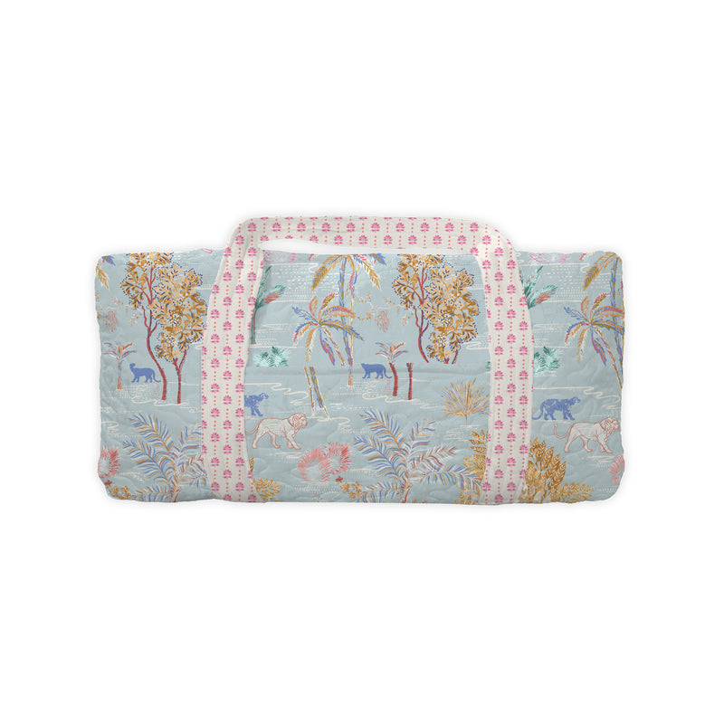 Erin and Ben Co. Jungle Whisper Blue Weekender Duffle Bag