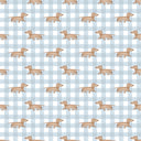 Dachshund Gingham Blue Quilted Boot Bag