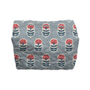Erin and Ben Co. Sadie Floral Icon Blue Quilted Makeup Bag
