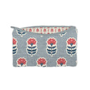 Erin and Ben Co. Sadie Floral Icon Blue Quilted Makeup Bag