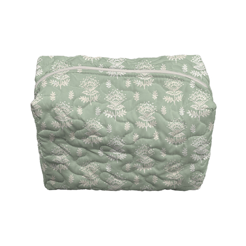 Erin and Ben Co. Clover Sage Quilted Makeup Bag