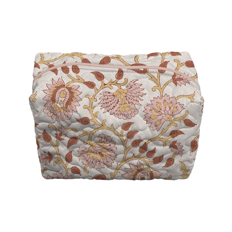 Erin and Ben Co. Heritage Scroll Rose Quilted Makeup Bag