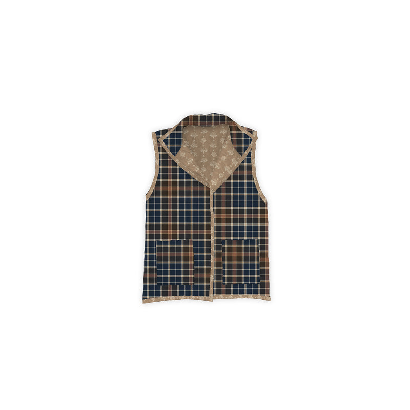 Erin and Ben Co. Primrose Plaid Navy Ruby Vest