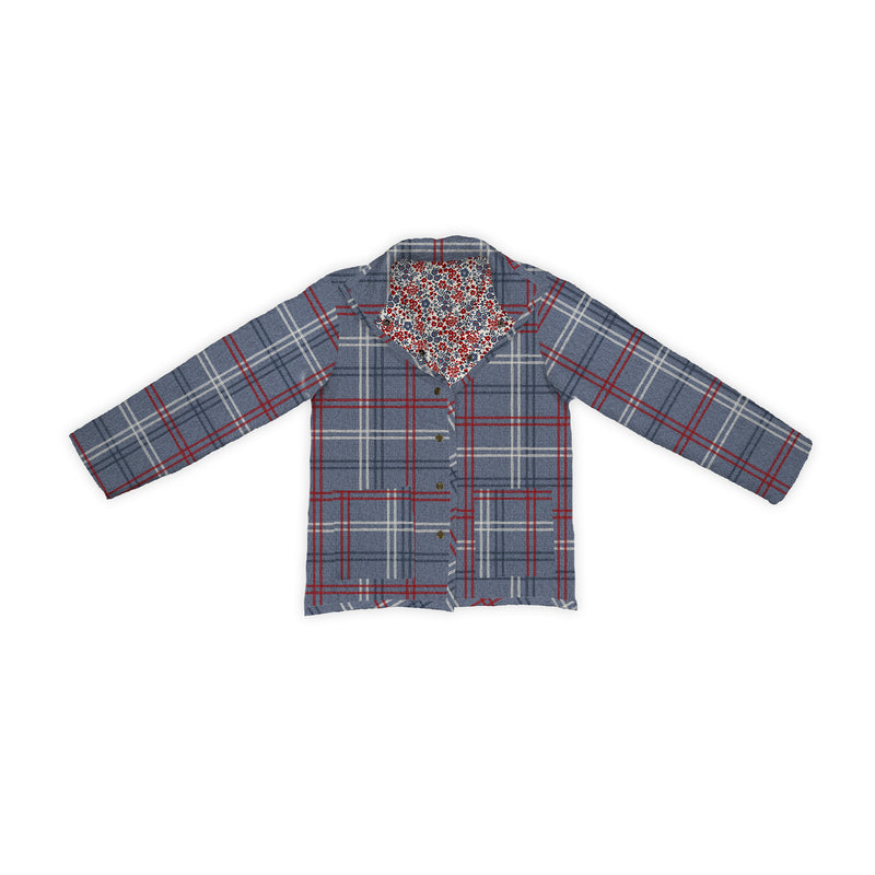 Erin and Ben Co. Magnolia Plaid Blue Snap Jacket