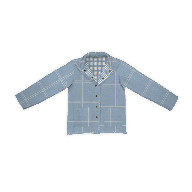 Erin and Ben Co. River Plaid Blue Snap Jacket