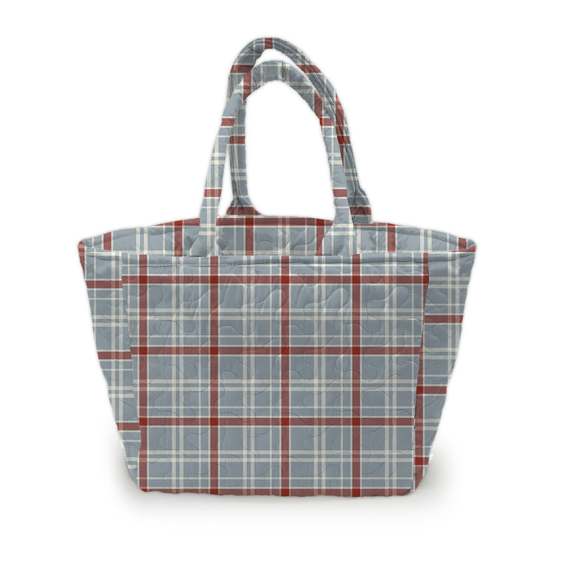 Erin and Ben Co. Willow Plaid Blue Quilted Handbag