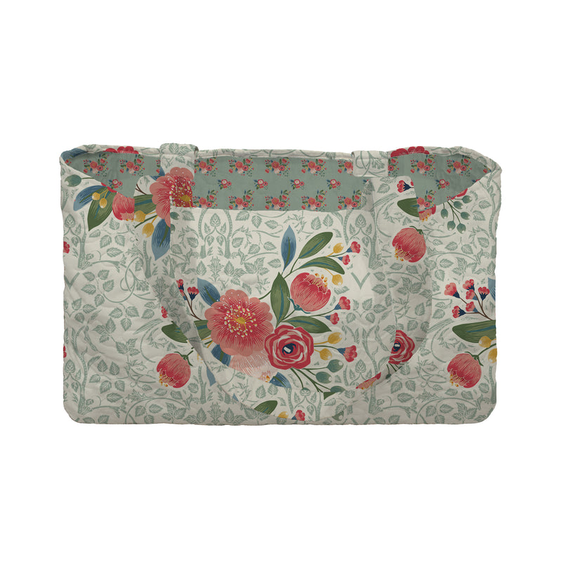 Erin and Ben Co. Zara Floral Linen Quilted Tote Bag