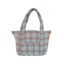 Erin and Ben Co. Willow Plaid Blue Zipper Tote Bag