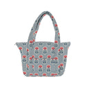 Erin and Ben Co. Sadie Floral Icon Blue Zipper Tote Bag