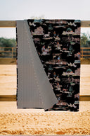 Retro Cowboy Black Quilt