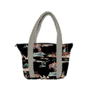 Retro Cowboy Black Zipper Tote Bag