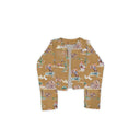 Retro Cowboy Gold Cropped Quilted Jacket