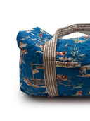 Retro Cowboy Peacock Quilted Weekender Duffle Bag