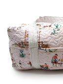 Retro Cowboy Pink Quilted Weekender Duffle Bag