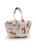 Retro Cowboy Pink Quilted Handbag