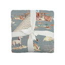 Retro Cowboy Slate Linen Baby Blanket