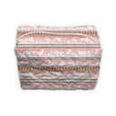 Riata Stripe Pink Quilted Makeup Bag